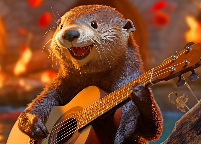 Otter Playing Guitar
