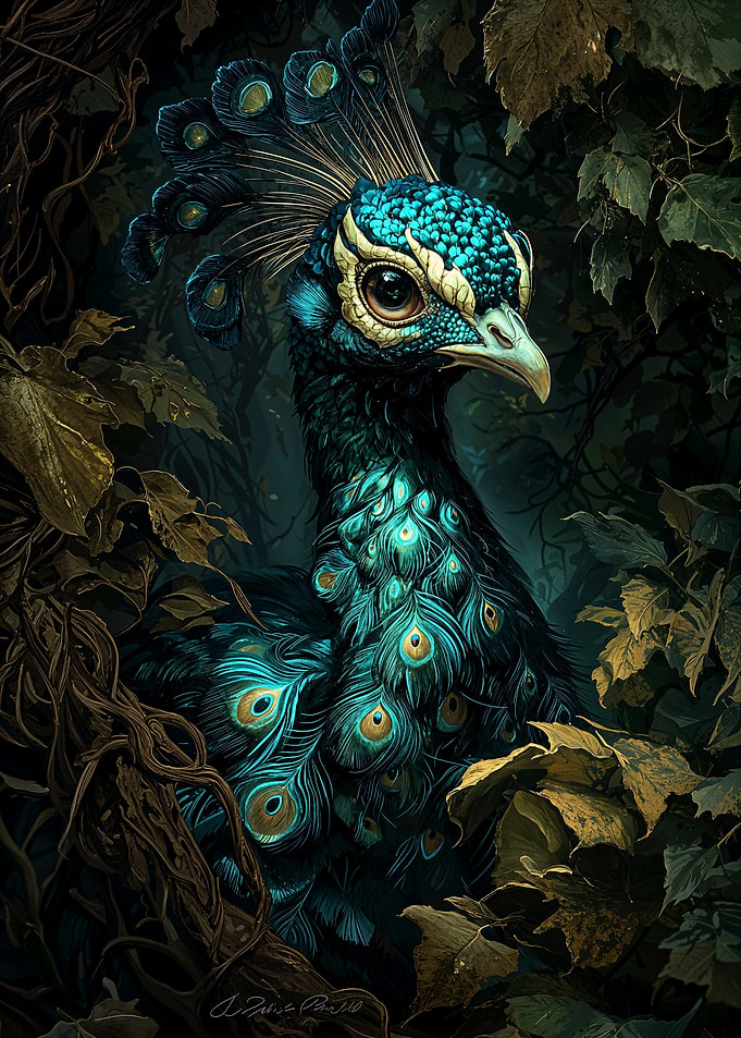 Peacock in Forest