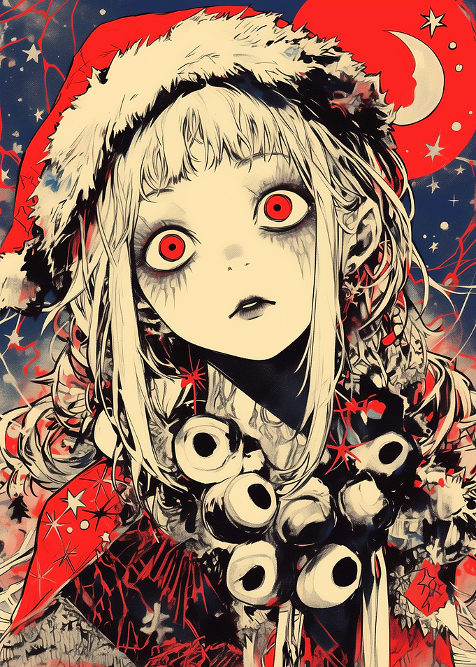 Creepy Christmas Anime Girl