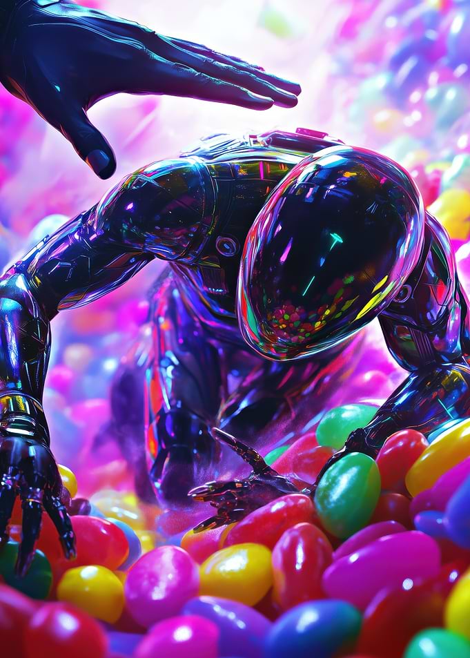 Cyberpunk Robot in Candy