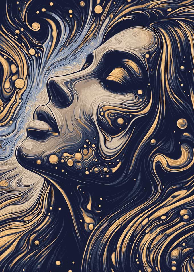 Abstract Woman in Swirls