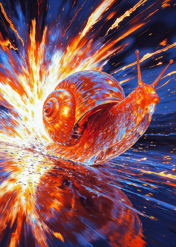 High-Speed Snail with Fiery Trails