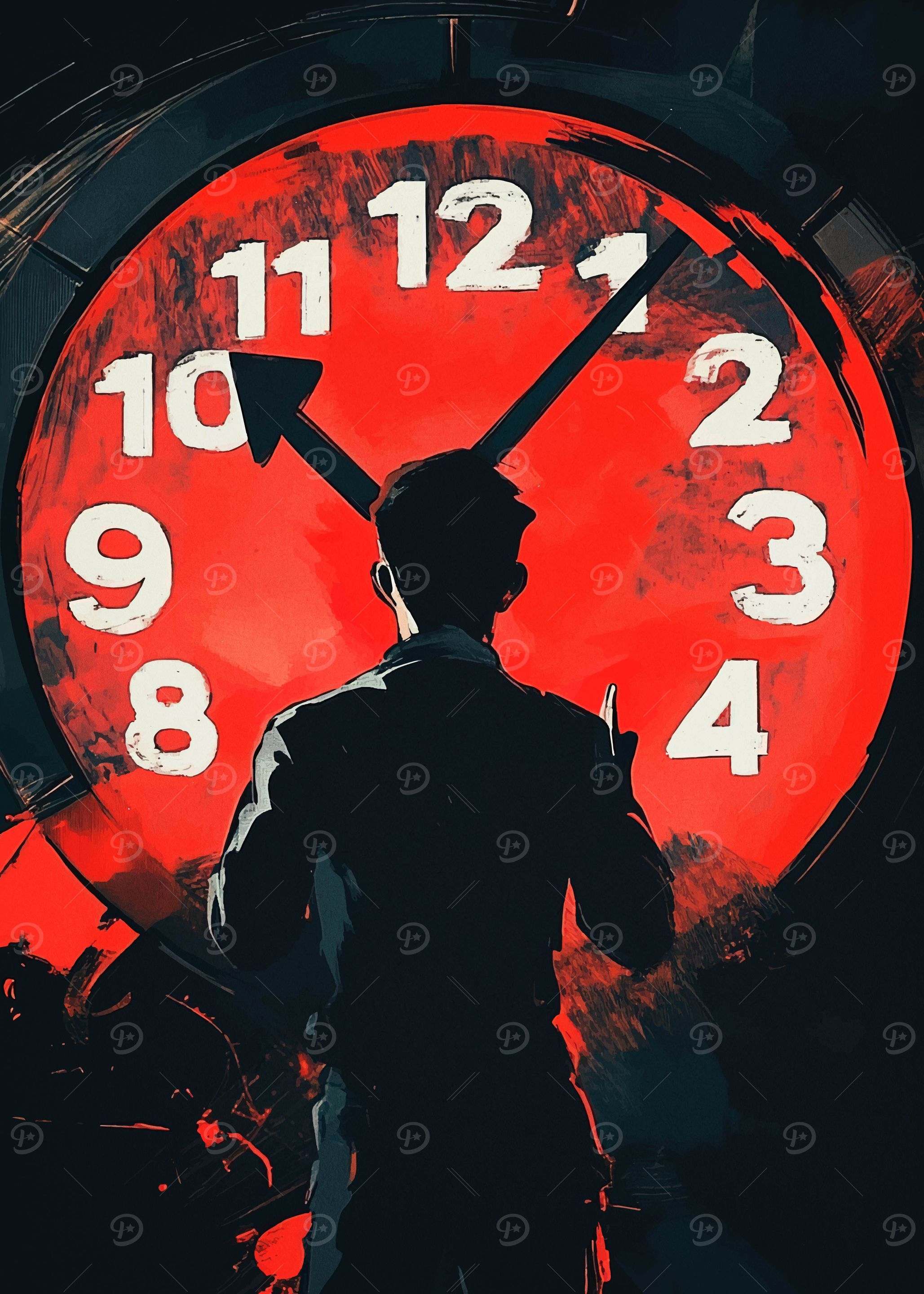 Man Facing Clock
