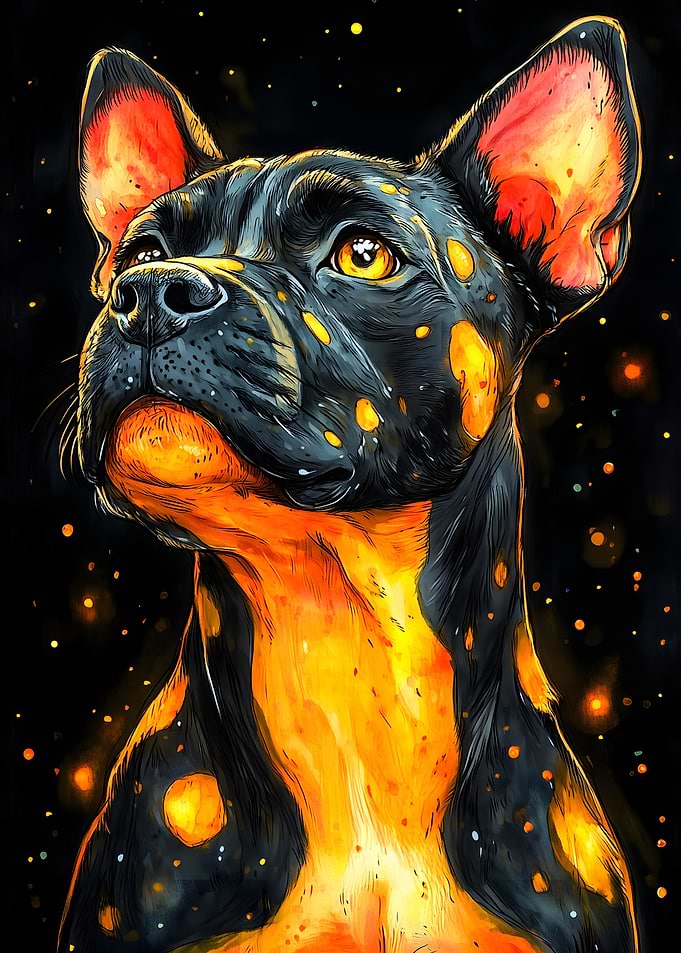 Pit Bull Dog in Space Animal