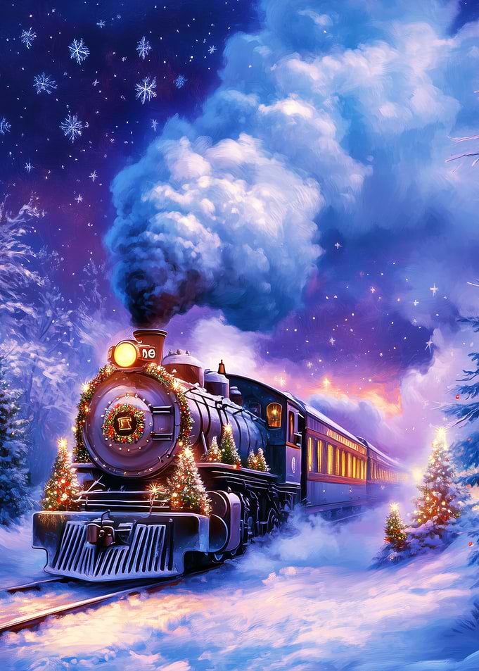 Christmas Train in Winter