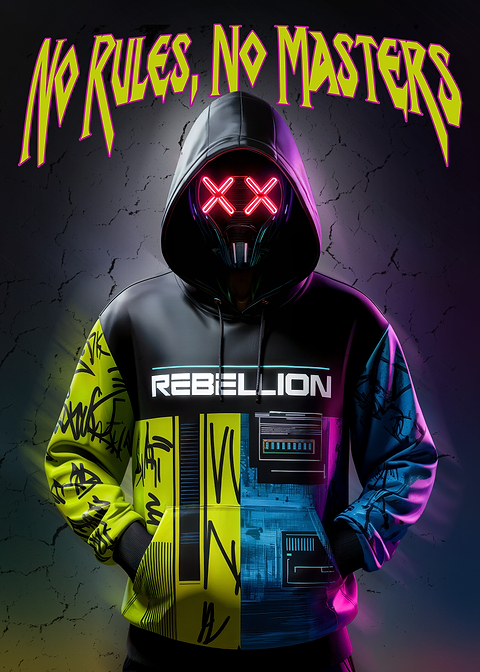 Rebellion Hoodie — metal poster wall art