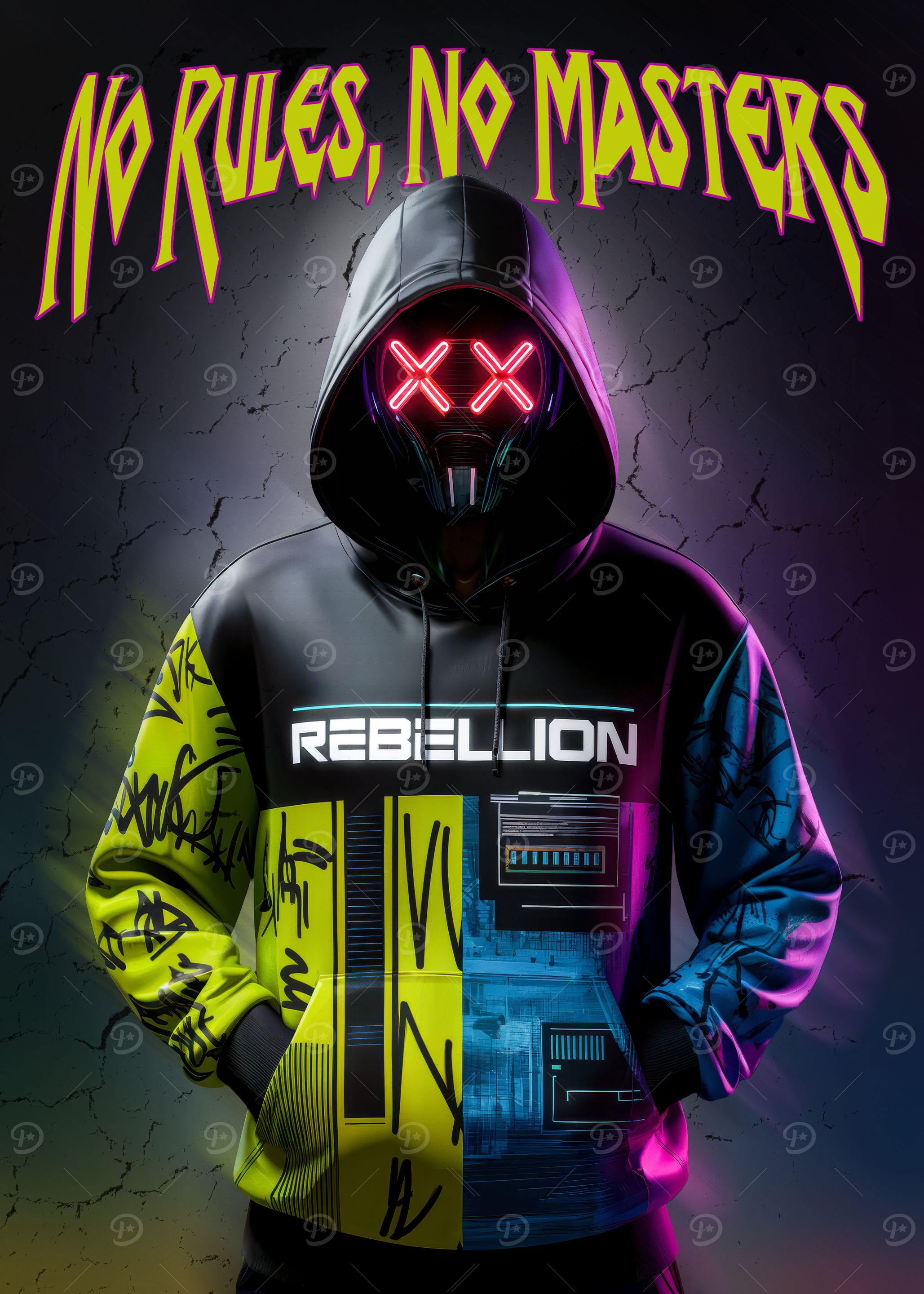 Rebellion Hoodie — metal poster wall art