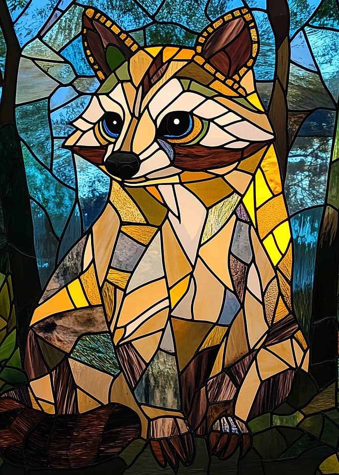 Stained Glass Raccoon