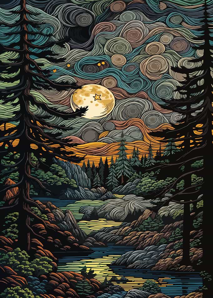 Night Sky Forest