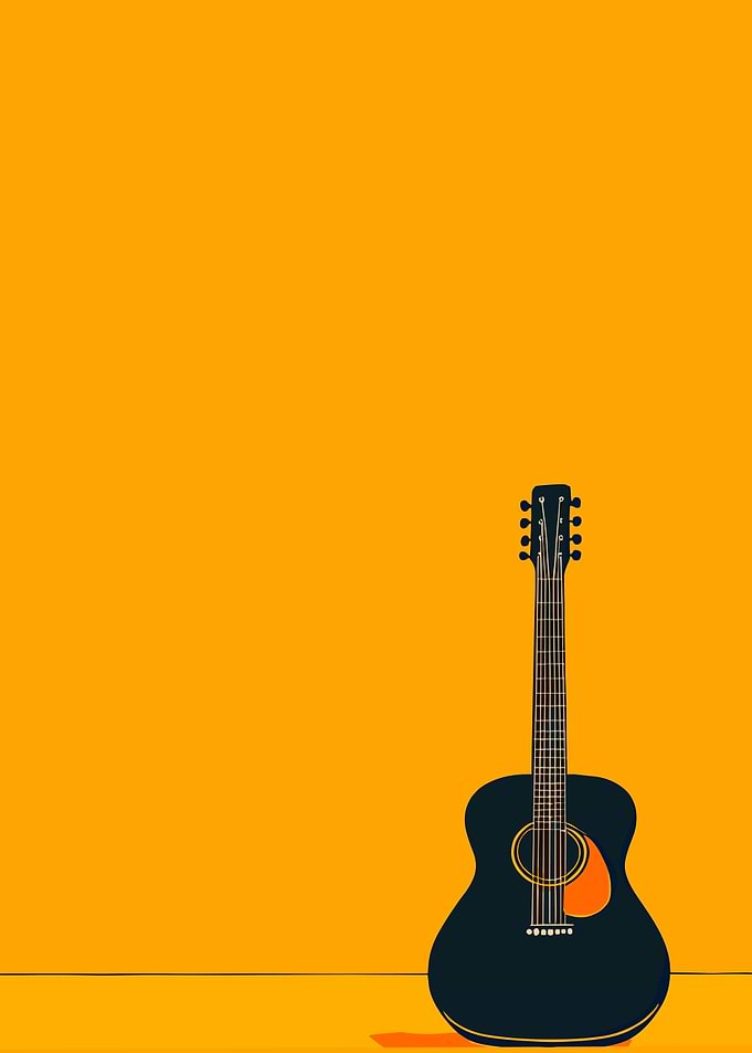 Acoustic Guitar on Yellow