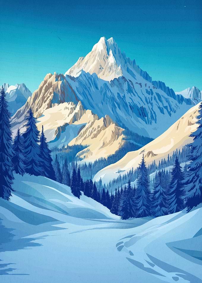 Snowy Mountain Landscape