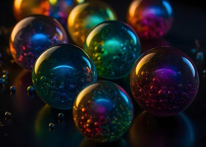 Rainbow Glass Spheres