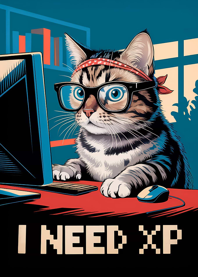 Gamer Cat Needs XP