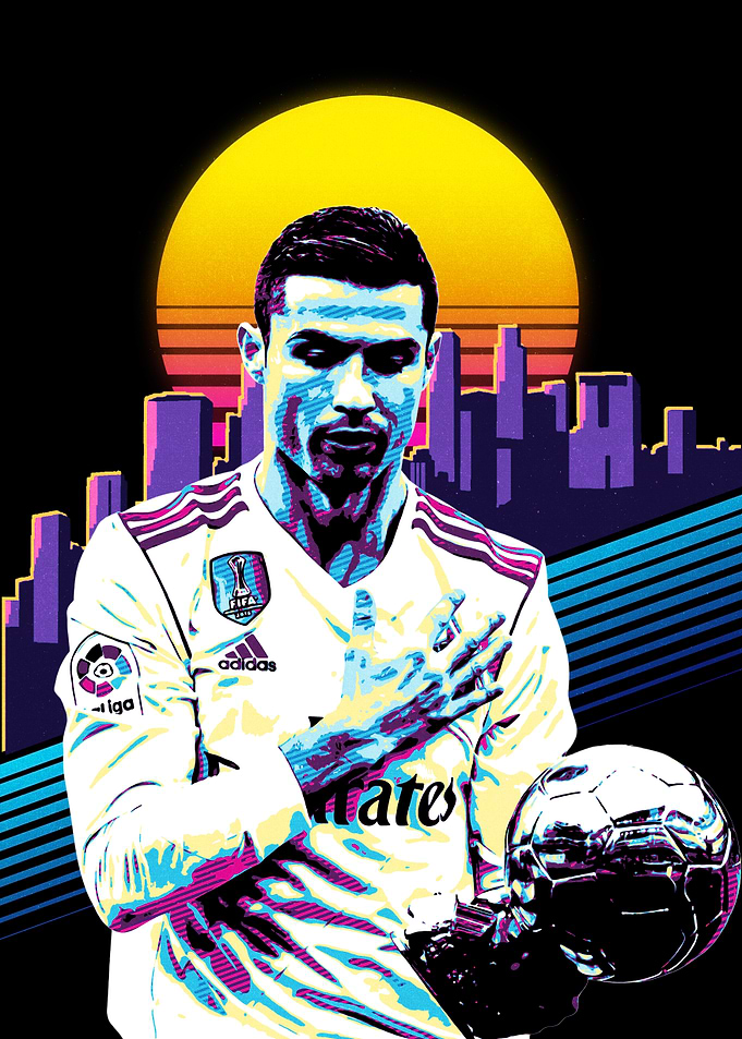 Cristiano Ronaldo Retro Art
