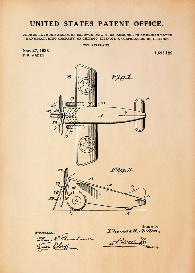 Airplane Patent Drawing