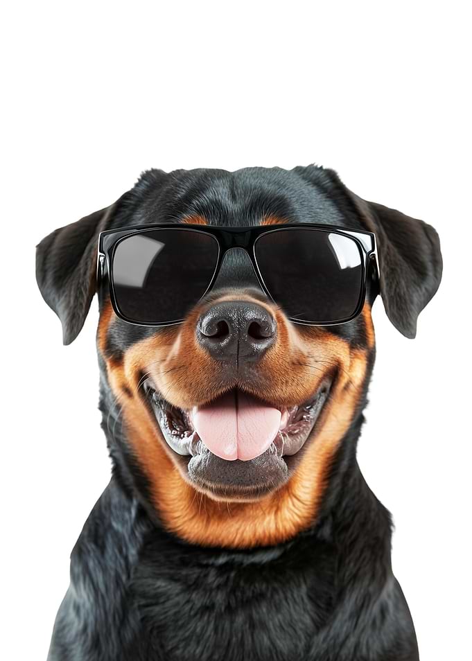 Cool Rottweiler in Sunglasses