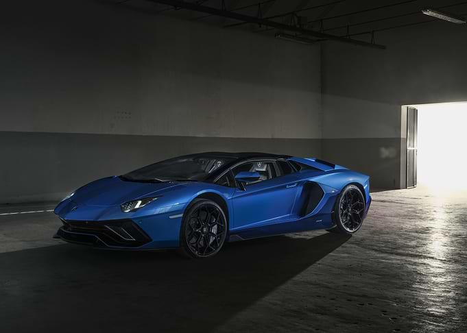 Blue Lamborghini Aventador