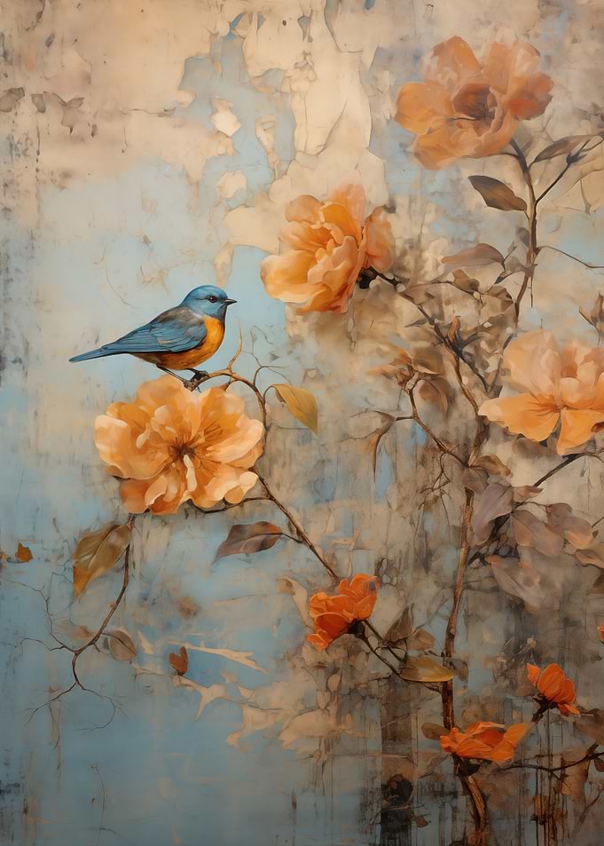 Bluebird on Peach Blossom