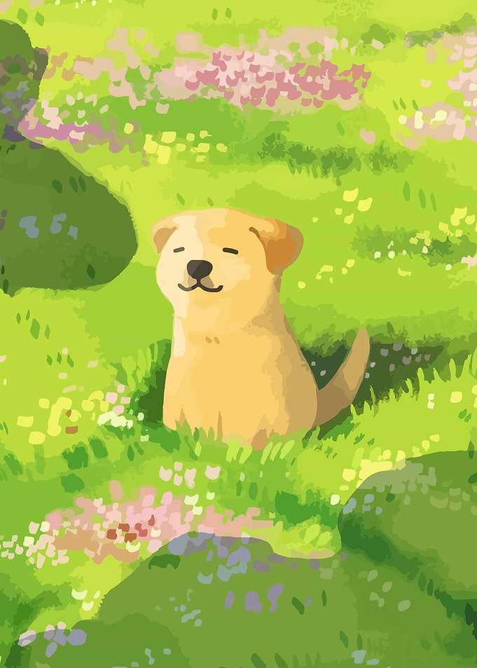 Cute Puppy in Meadow