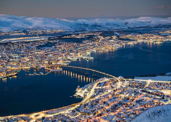 Snowy Tromsø at Dusk