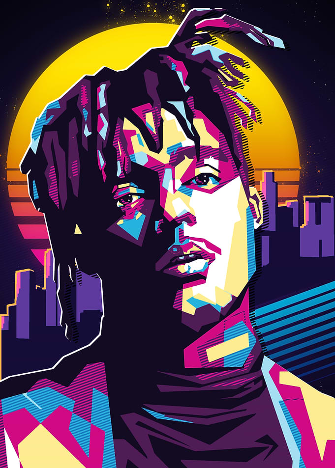 Juice Wrld 80s Retro Portrait
