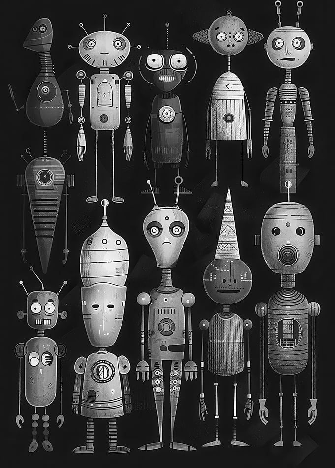 Quirky Robots Family Picture