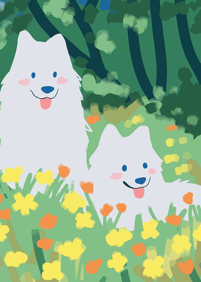 Two White Dogs