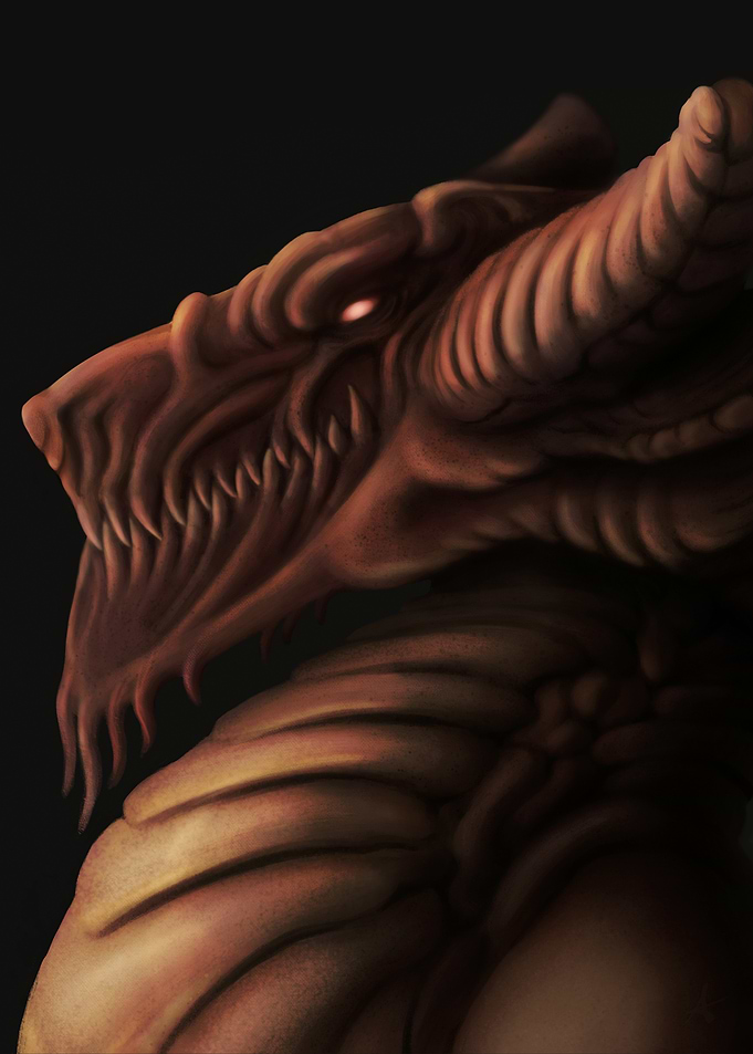 Stone Dragon Head Illustration