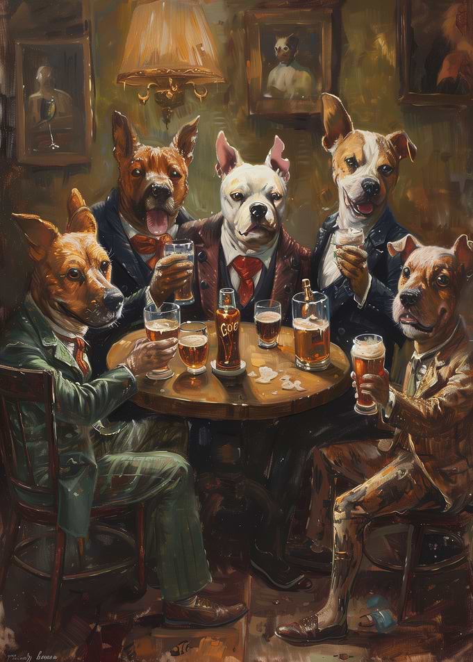 Dogs Beer In A Tavern