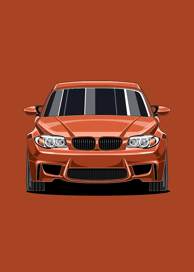E82 – Classic Sports Car Illustration | Retro Car Decor for Fans