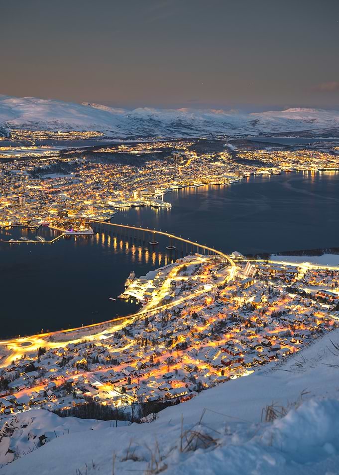 Snowy Tromsø at Dusk