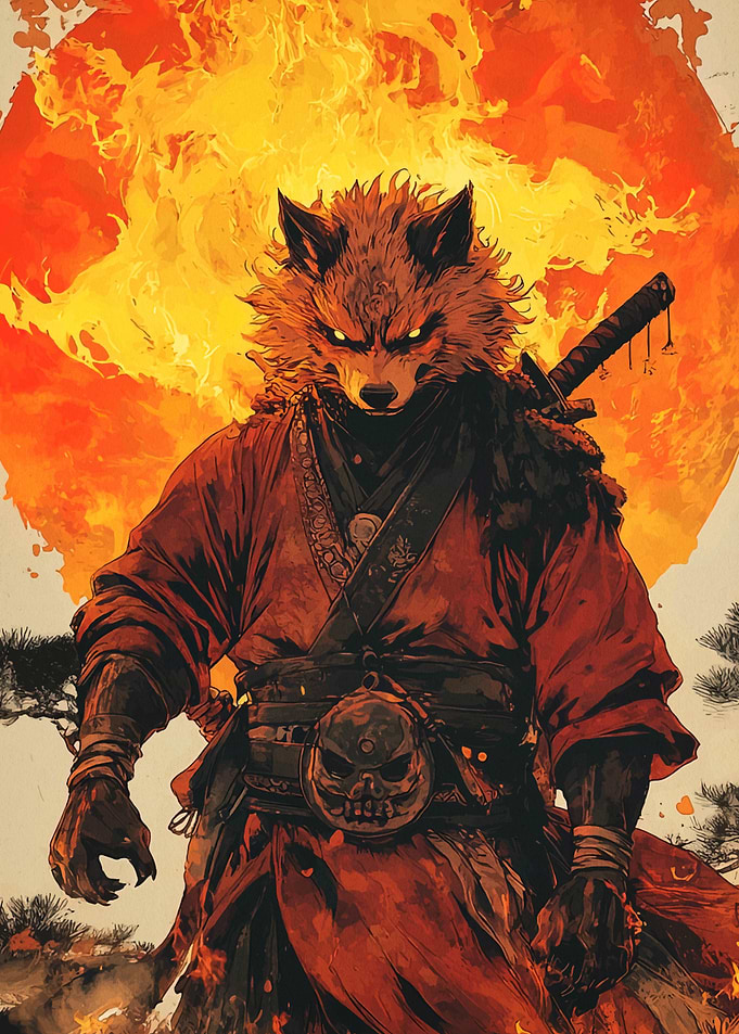 Wolf Samurai Warrior