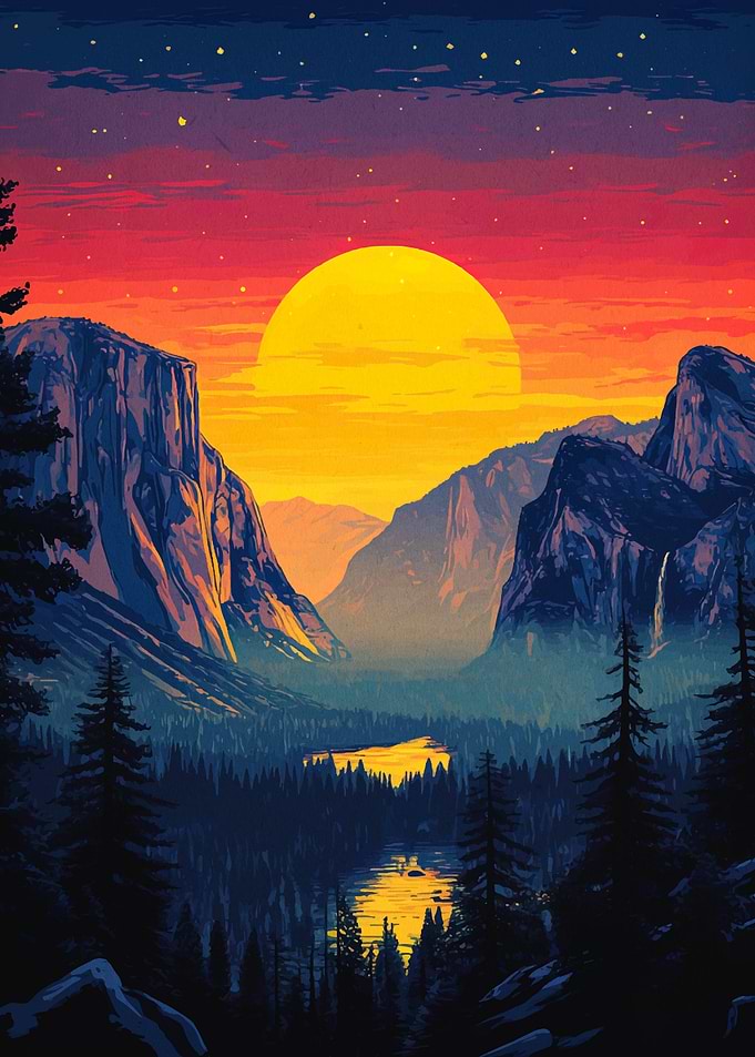 Sunset Mountain Valley
