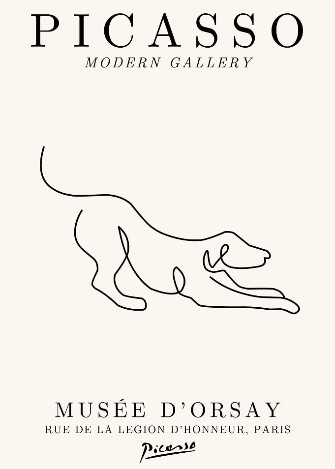 Picasso Dog Line Art