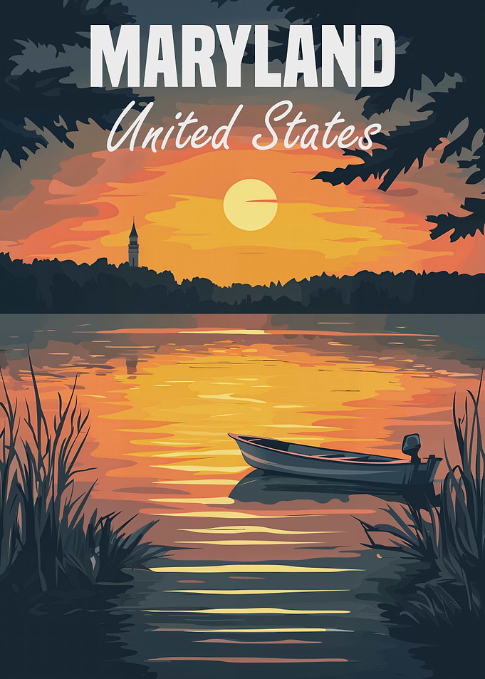 Maryland Sunset Landscape Poster
