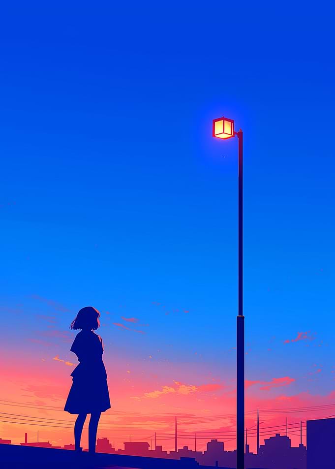 Silhouette Girl Sunset