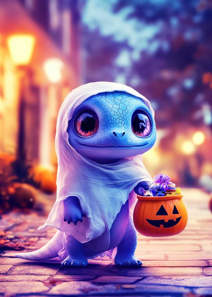 Cute Ghost Dragon Halloween
