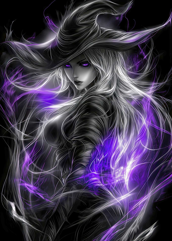 Dark Witch with Purple Magic