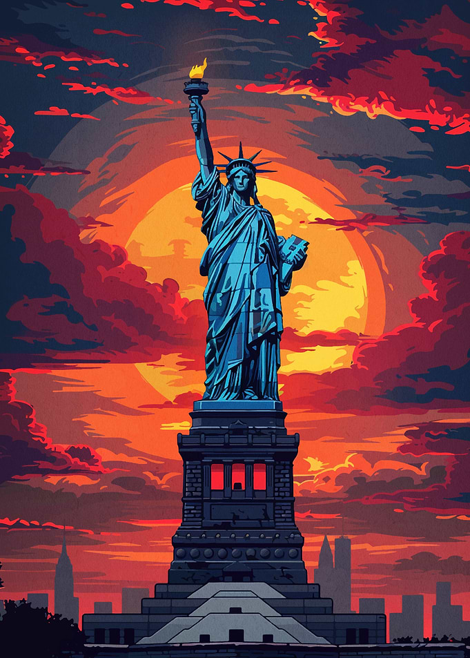 Statue of Liberty Sunset