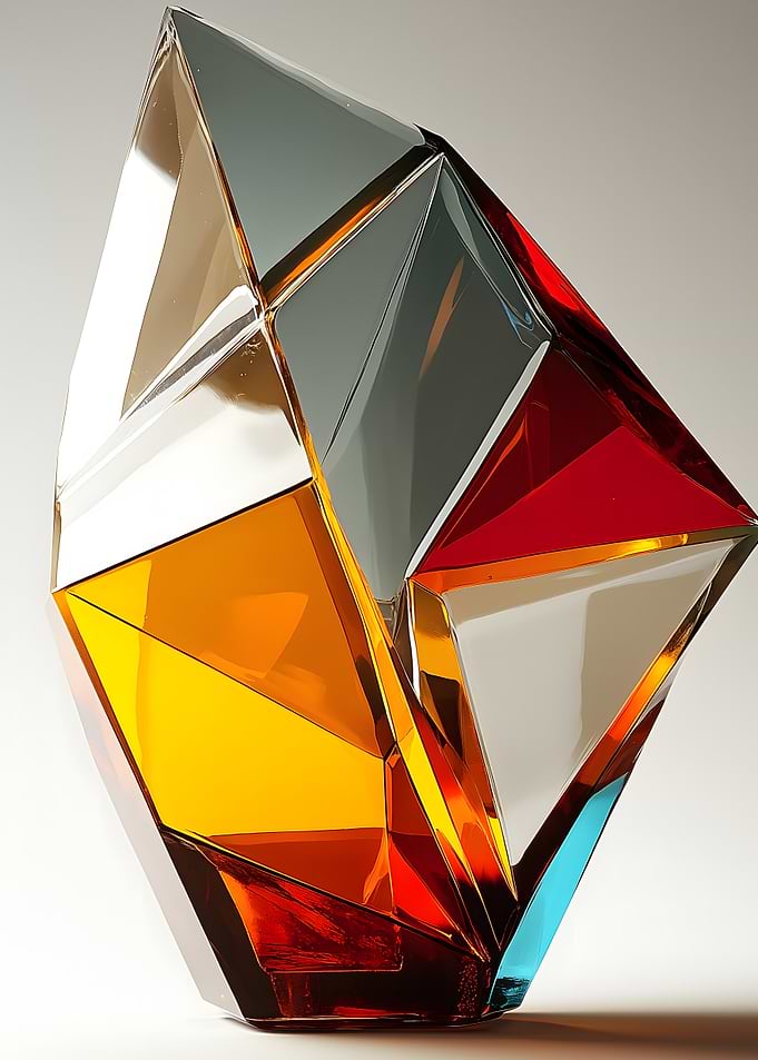 Geometric Glass Sculpture