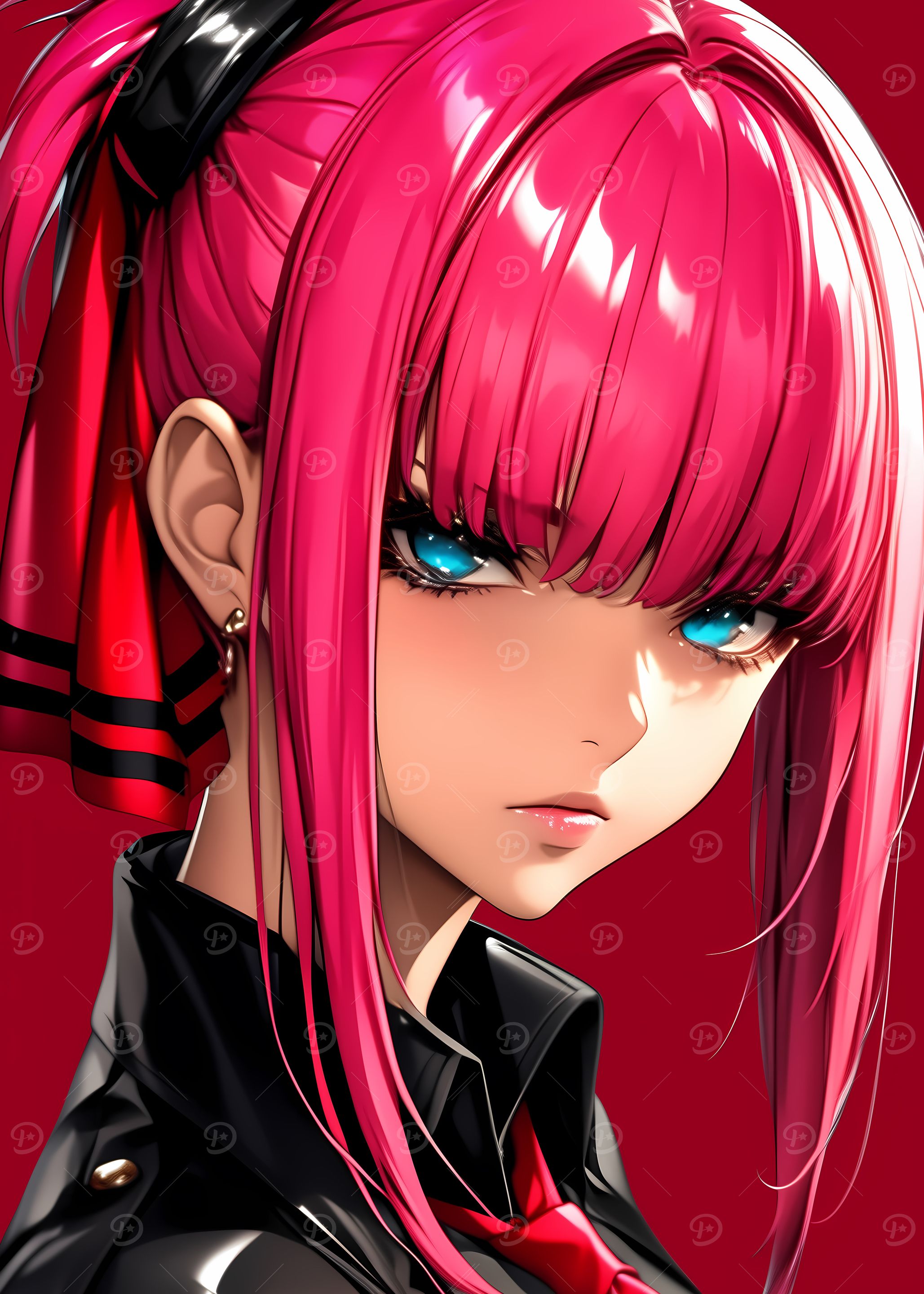 Anime Girl with Pink Hair Gaming