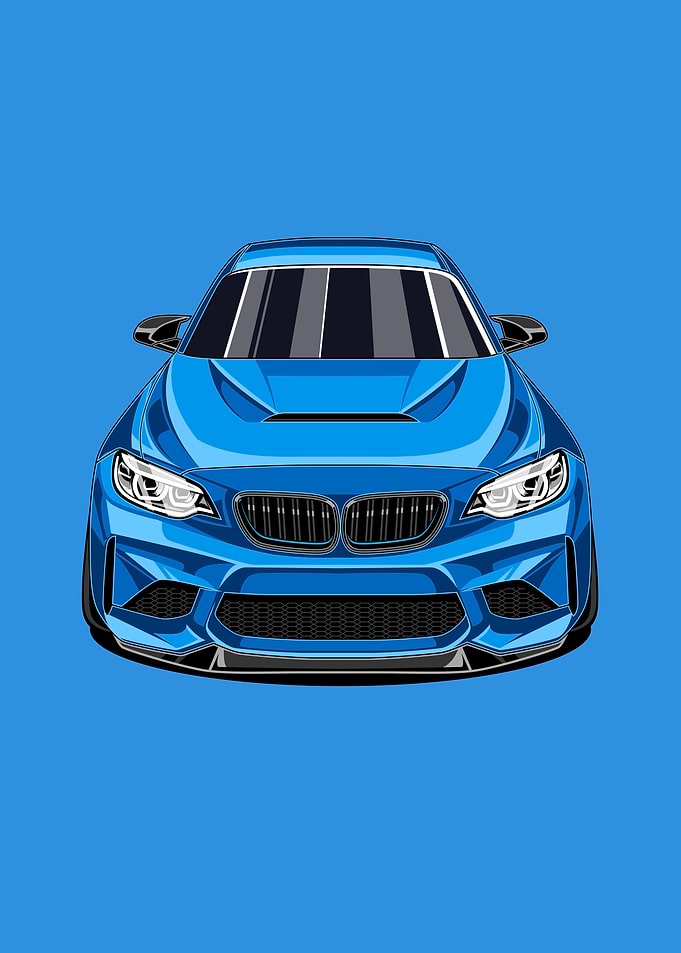 F87 - Modern Sports Car Poster – Performance Illustration | Car Decor for Fans