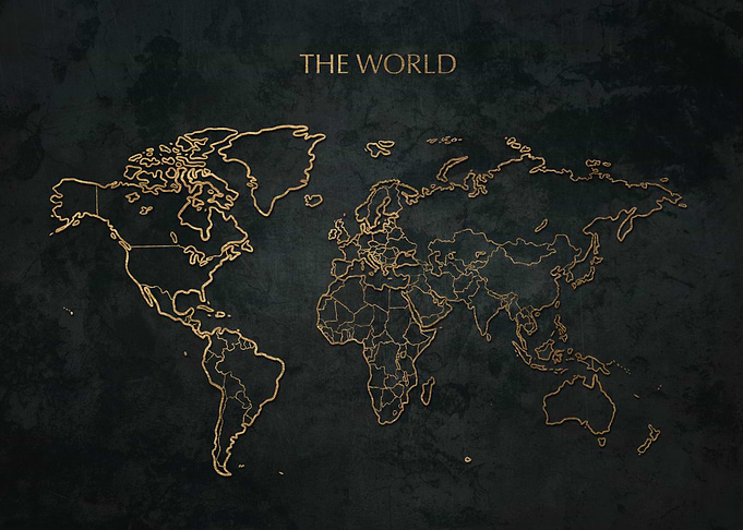 Gold World Map