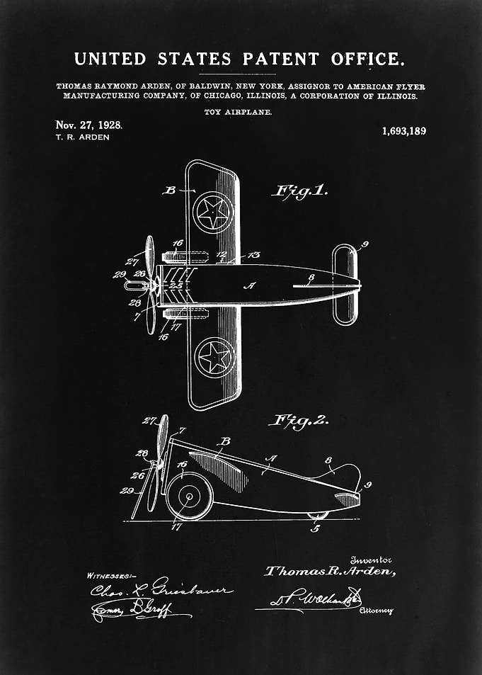 Vintage Toy Airplane Patent