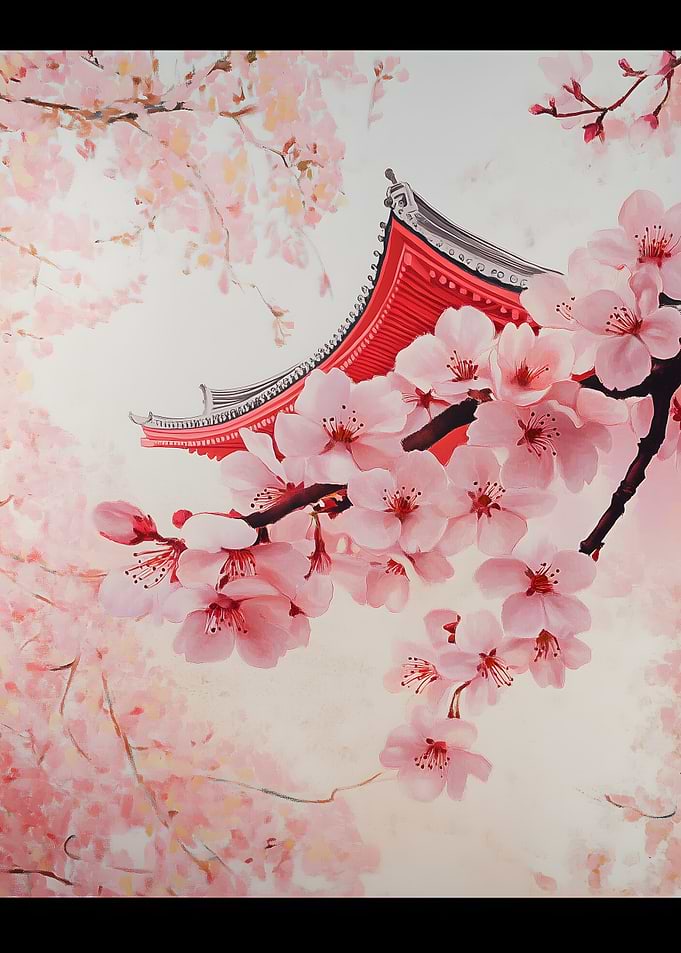 Cherry Blossoms and Pagoda