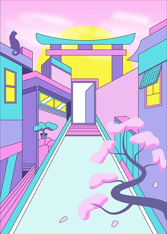A Beautiful City Pop Illustration