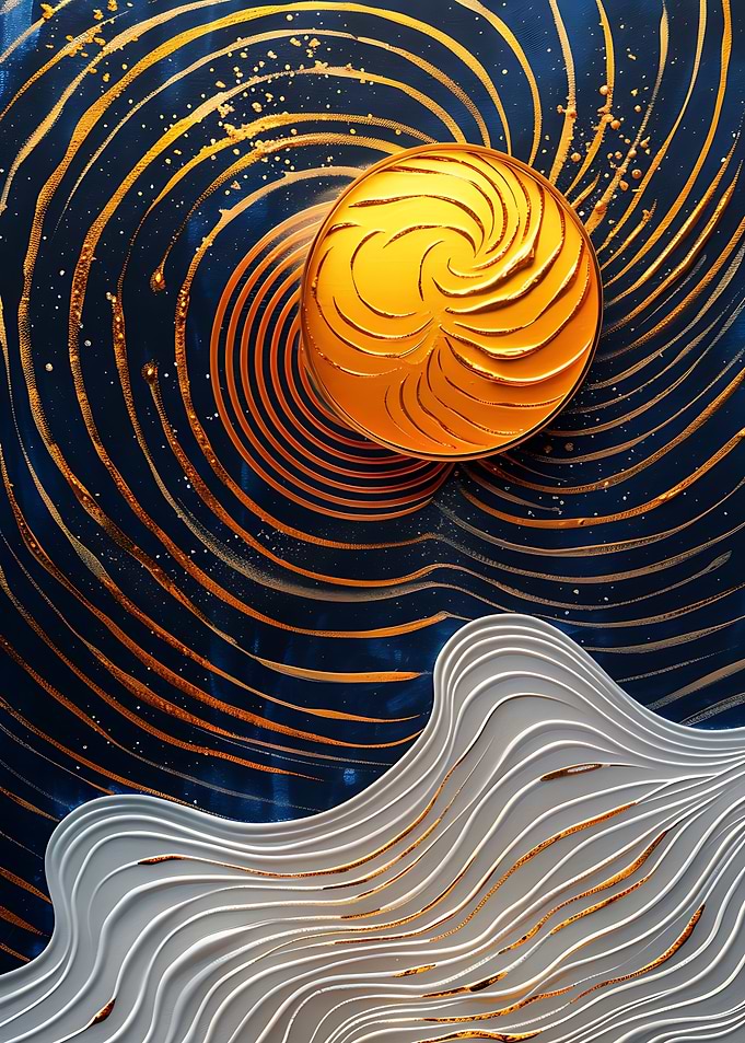 Abstract Gold & Blue Art