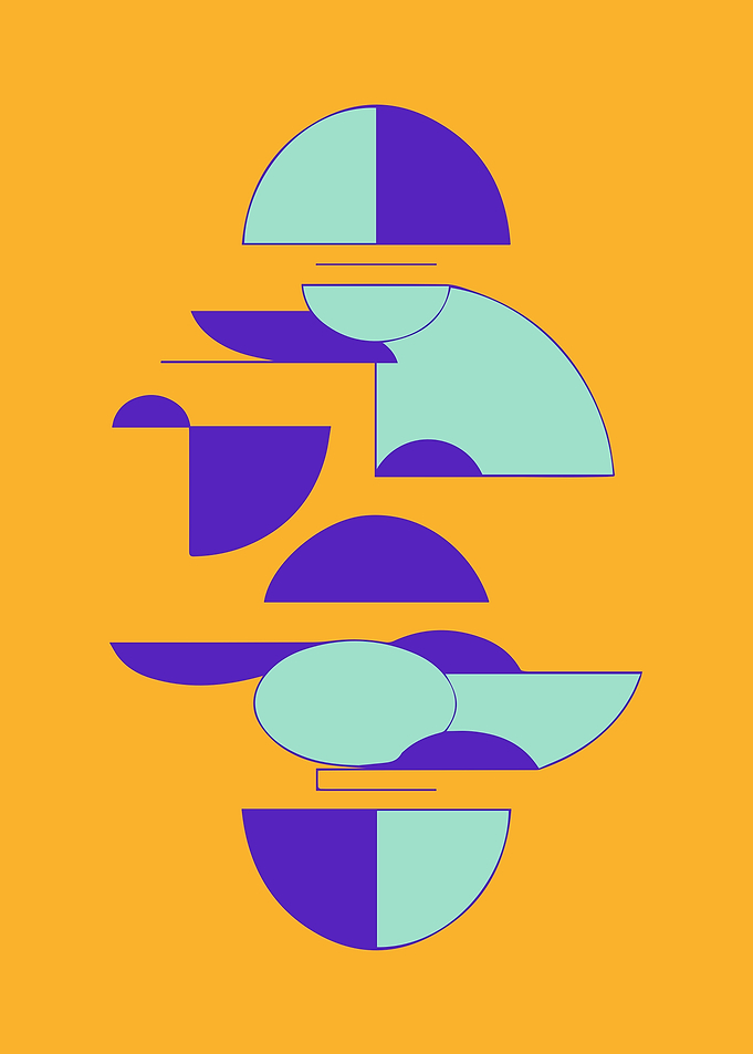 Colorful Abstract Bauhaus Geometric Art