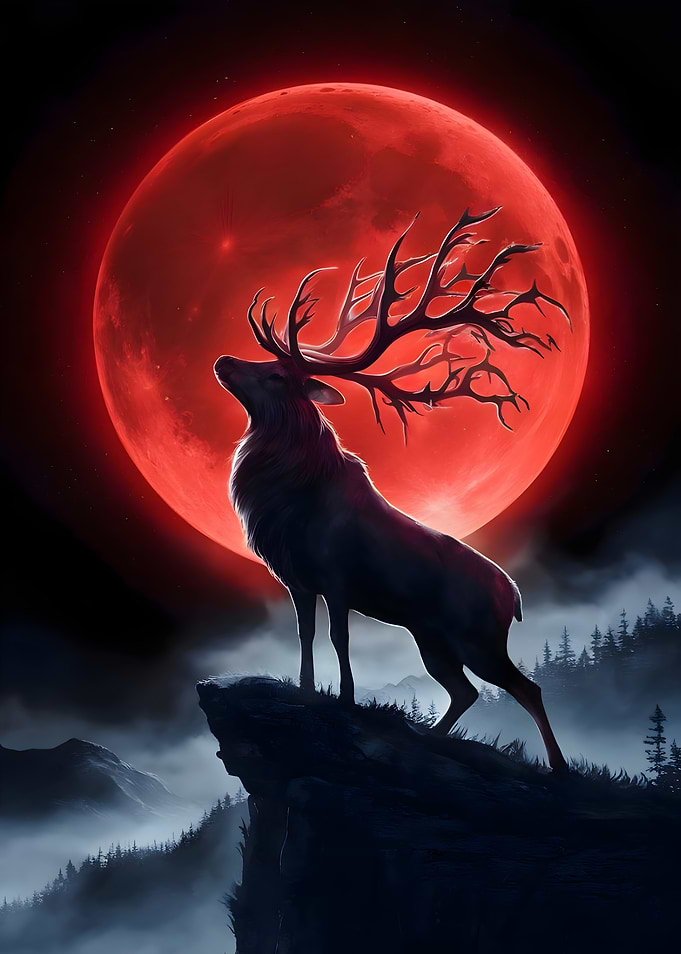 Red Moon Deer