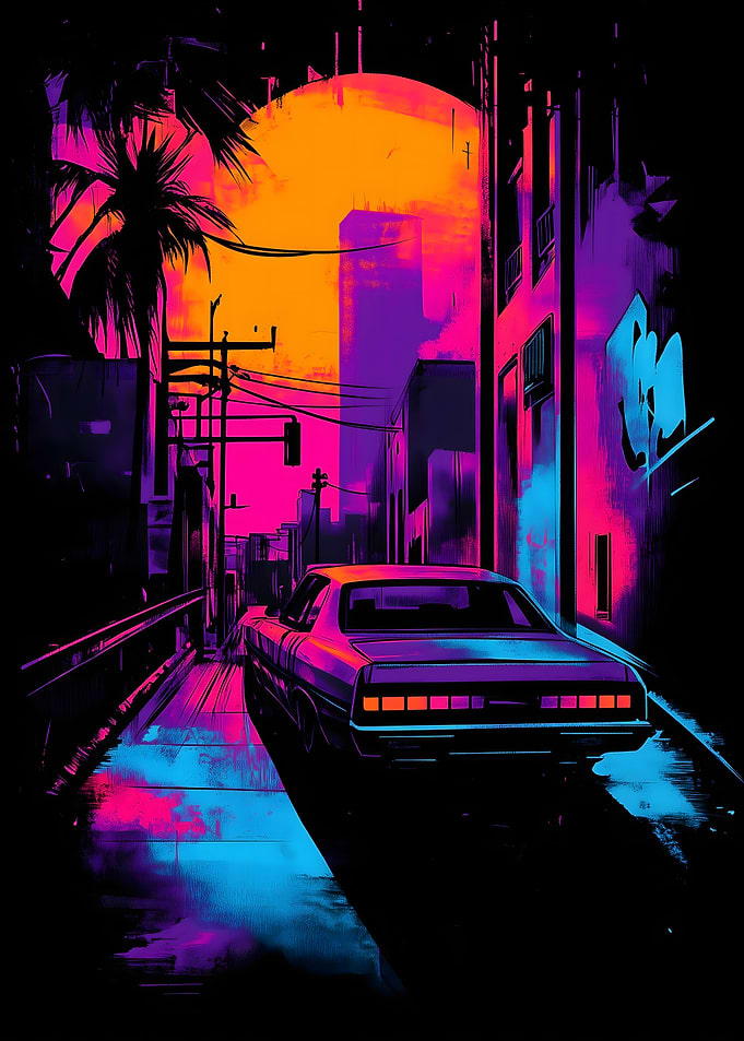 Retro City Sunset